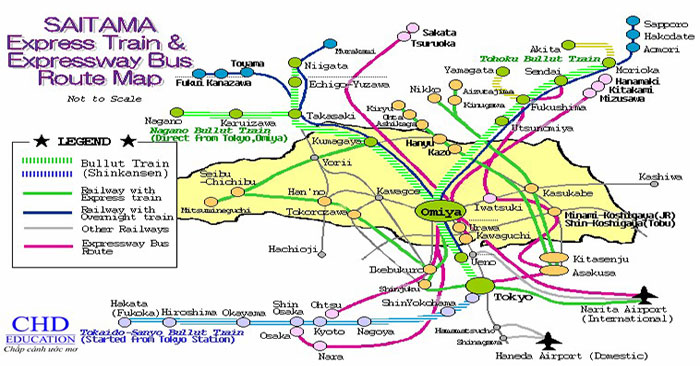 Bản đồ tàu điện thành phố Saitama