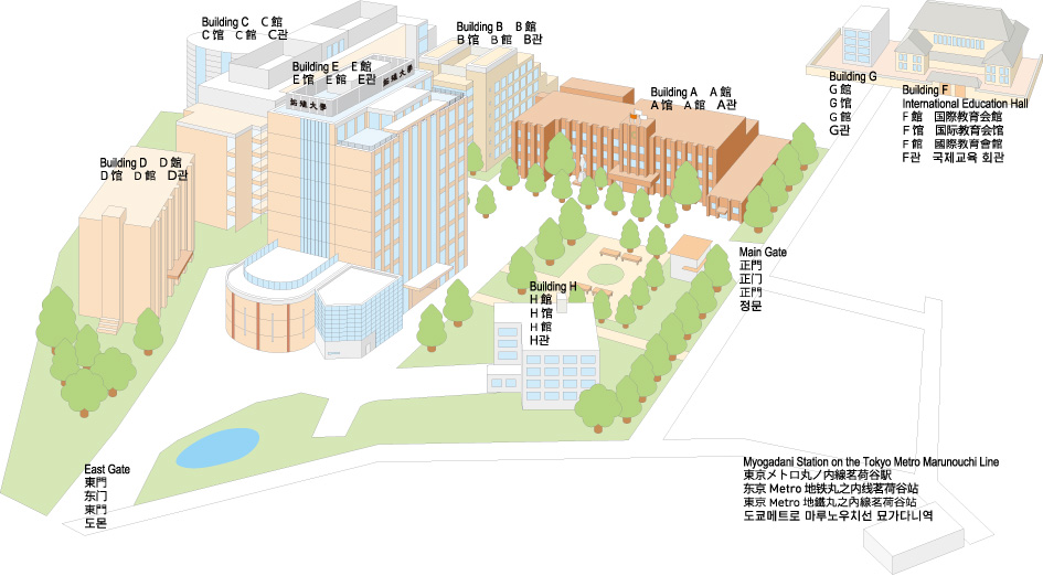 Bản đồ trường đại học Takushoku