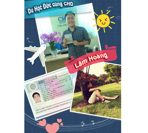 Visa du học Đức 2016 của Lâm Hoàng, học sinh của CHD