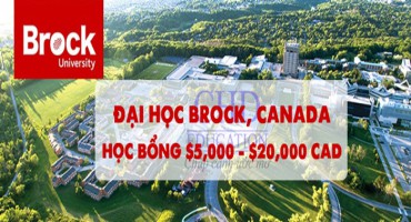 DU HỌC CANADA 2019 ĐẠI HỌC BROCK – CƠ HỘI NHẬN HỌC BỔNG LÊN ĐẾN $20,000 CAD
