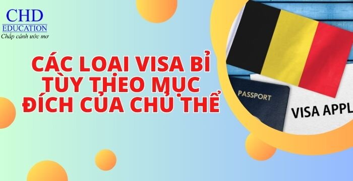 CÁC LOẠI VISA BỈ TÙY THEO MỤC ĐÍCH CỦA CHỦ THỂ