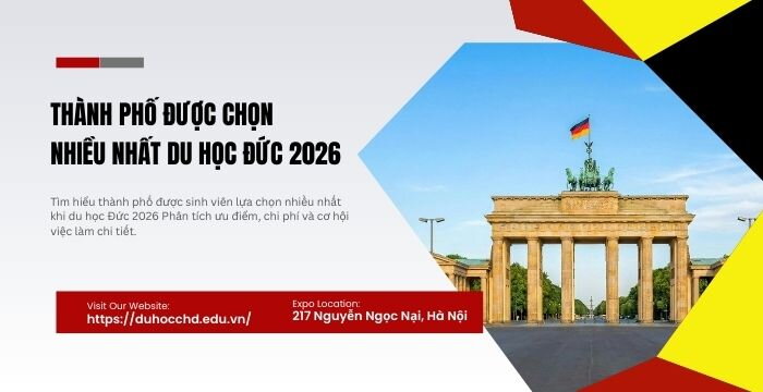 THÀNH PHỐ ĐƯỢC SINH VIÊN LỰA CHỌN NHIỀU NHẤT KHI DU HỌC ĐỨC 2026