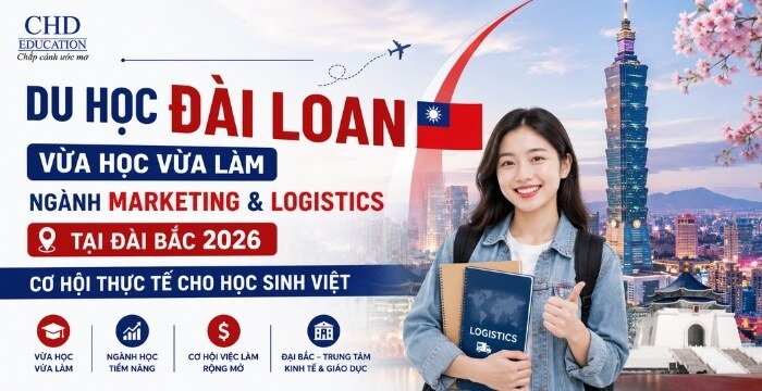 DU HỌC ĐÀI LOAN VỪA HỌC VỪA LÀM NGÀNH MARKETING & LOGISTICS TẠI ĐÀI BẮC 2026: CƠ HỘI THỰC TẾ CHO HỌC SINH VIỆT