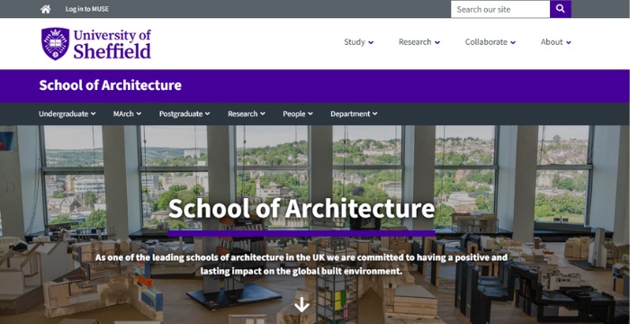 khoa kiến trúc tại Đại học Sheffield