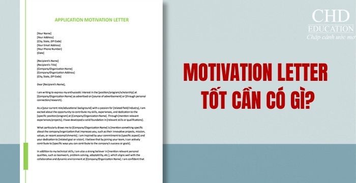 cấu trúc của 1 motivation letter tốt