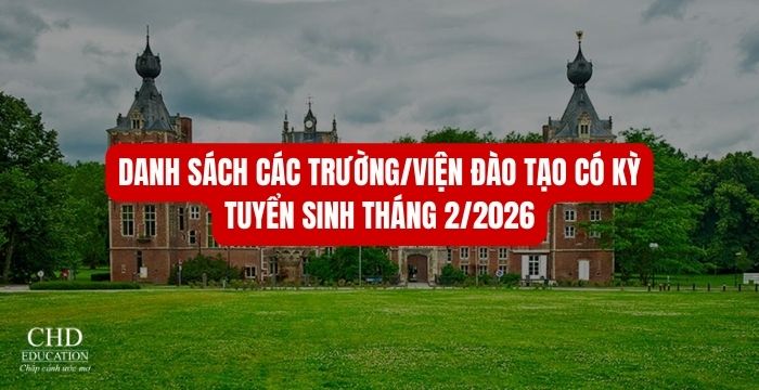 Danh sách các trường/viện đào tạo có kỳ tuyển sinh tháng 2/2026