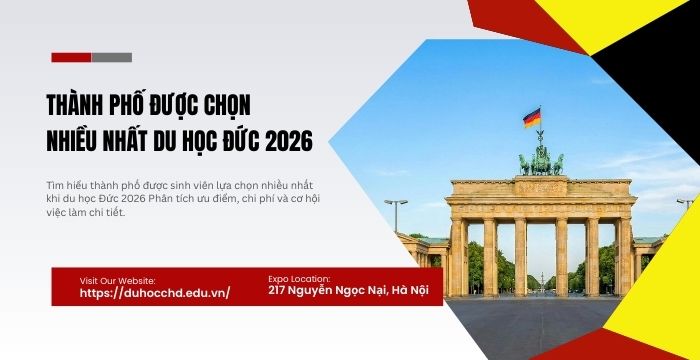 THÀNH PHỐ ĐƯỢC SINH VIÊN LỰA CHỌN NHIỀU NHẤT KHI DU HỌC ĐỨC 2026