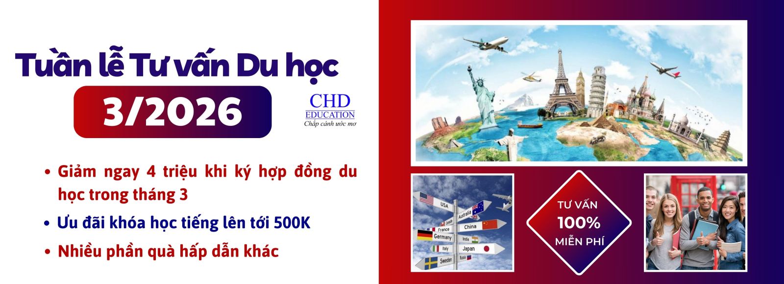 tuần lễ tư vấn du học tháng 3/2026 tại CHD Education