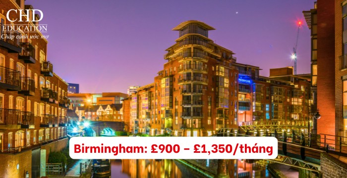 chi phí sinh hoạt tại Birmingham
