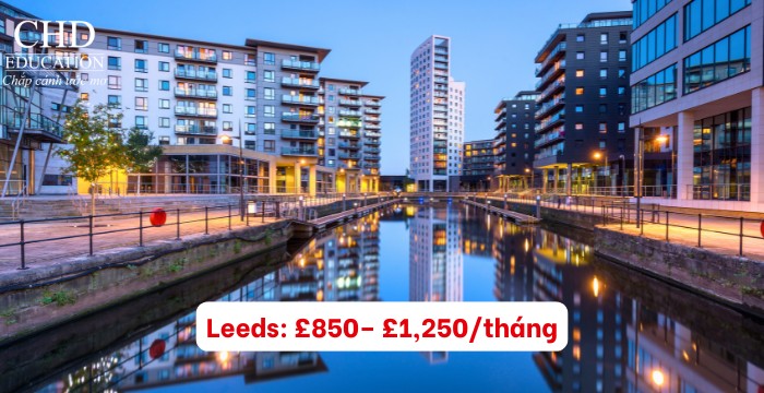 chi phí sinh hoạt tại Leeds