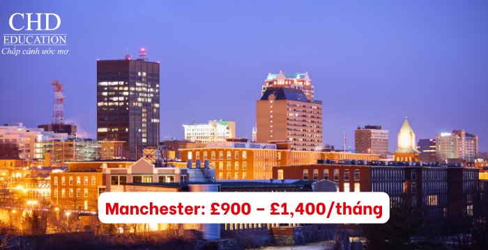 chi phí sinh hoạt tại Manchester