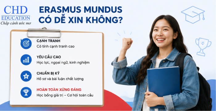 học bổng Erasmus Mundus có dễ xin không
