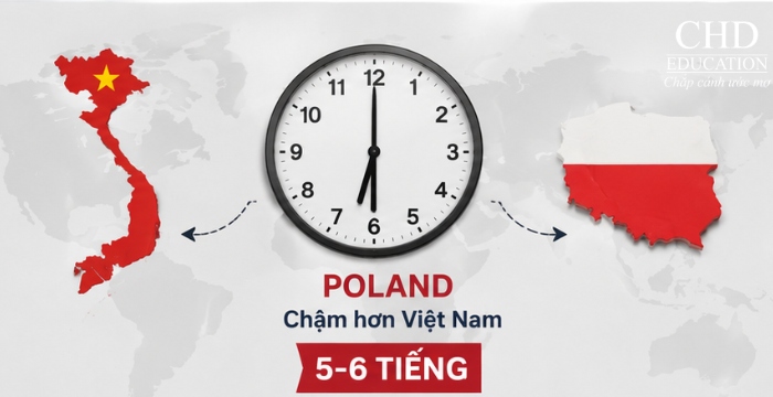 giờ ở Ba Lan chậm hơn Việt Nam 5-6 tiếng